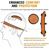 Semoic 3-Set Hard Hat Cooling Liner Accessoires Set, Wasbare Zweetband en Bovenkussens
