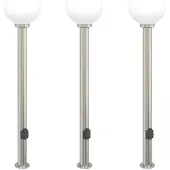 vidaXL Bolderverlichting met stopcontact 3 stuks 120 cm RVS IP44