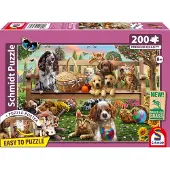 Schmidt - Legpuzzel - Tuinpicknick met Hond en Kat - 200 stukjes - Kinderen - vanaf 8 jaar