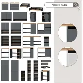 Vicco Badkamermeubelset Viktor, Wit/Artisanaal eiken, 4-delig