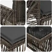 vidaXL Tuinbank Set 7 st Grijs en Donkergrijs poly rattan