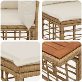 vidaXL Tuinbank Set 12 st Natuurlijk en Crème Wit poly rattan