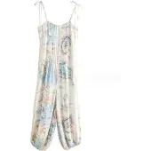 Next Jumpsuit lichtblauw / bruin / lichtrood / wit