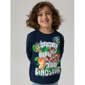 Name it Shirt 'NMMJik Paw' navy / lichtgroen / kreeft / wit