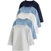 Next Shirt crème / navy / hemelsblauw / lichtgrijs