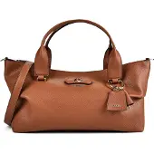 GUESS handtas schoudertas Suzy 3 Compartment Satchel Cognac bruine