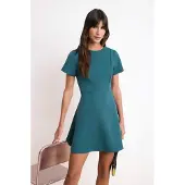 Trendyol TRENDYOLMİLLA Dames Groen Effen Kort / Mini Kort Skater Jurken