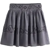 Next - Dames - Rara minirok met borduursel met spiegeldetail - Blauw
