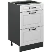 Vicco Keukenonderkast R-Line, Wit landelijk/Antraciet, 50 cm zonder werkblad