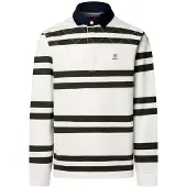 Hackett Heren Witte Rugby Polo (L), Casual, Katoen, Lange mouwen HM5700025