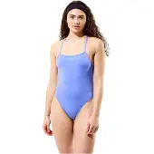 Speedo Solid V-back 2.0 Swimsuit Blauw 38 Vrouw