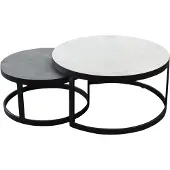 AVH-Collectie Montenegro salontafels 80 cm rond en 60 cm rond keramiek antraciet