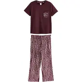 Next Pyjama rosa / wijnrood / wit