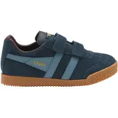 Gola Harrier Strap leren suède sneakers donkerblauw/blauw Jongens Leer - maat 29