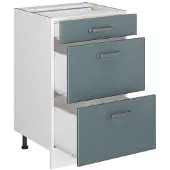 Vicco Keukenonderkast R-Line, Blauw-grijs/Wit, 50 cm goudkleurig eiken werkblad
