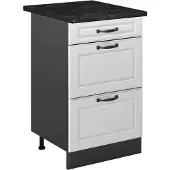 Vicco Keukenonderkast R-Line, Wit landelijk/Antraciet, 50 cm antraciet werkblad
