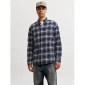 Jack & Jones Overhemd 'JJEField' duifblauw / donkerblauw / wit