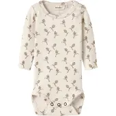 Lil´ Atelier BABY gebloemde romper - ecru Meisjes Katoen Ronde hals All over print - maat 56