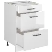 Vicco Keukenonderkast R-Line, Wit Hoogglans/Wit, 50 cm antraciet werkblad
