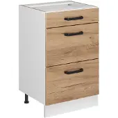 Vicco Keukenonderkast R-Line, Goudkleurig Eiken/Wit, 50 cm zonder werkblad