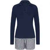 Triumph Korte pyjama navy / offwhite