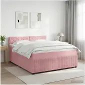 vidaXL Boxspringbed met matras Roze 180 x 200 cm Fluweel