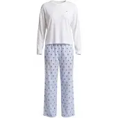 Tommy Hilfiger Underwear Pyjama 'Essential' navy / lichtblauw / wit