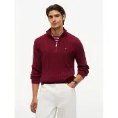 Tommy Hilfiger Trui half zip bordeaux