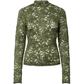 Y.A.S Blouse 'YASLacey' olijfgroen
