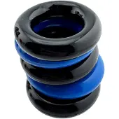 Hünkyjunk - Jacker - 5-Stack Stapelbare Cockringen - Zwart/Blauw