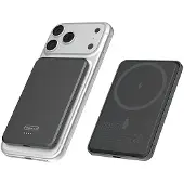 123accu Draadloze Powerbank ultra slim zwart (20W, 5000 mAh)
