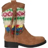 Shoesme western suède laarzen met franjes - cognac/beige/roze Bruin - maat 29