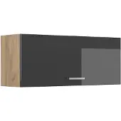 Vicco Hangkast R-Line, Antraciet Hoogglans/Goudkleurig Eiken, 100 cm Plat