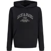Jack & Jones Junior Sweatshirt 'JJEDENVER' zwart / zwart gemêleerd / wit