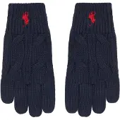 Ralph Lauren Handschoenen van katoen in marineblauw kabelbreisel (S/M), Casual 323P00672001
