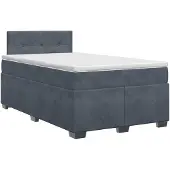 vidaXL Boxspringbed met matras, donkergrijs, 120 x 190 cm, fluweel