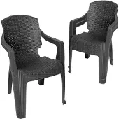 Garronda 3 Tuinstoelen Stapelbaar met Rotanlook GD-0254 Antraciet