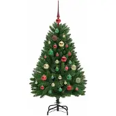 vidaXL Kunstkerstboom 120 cm 150 LED's Warmwit PVC en Staal Groen