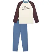Schiesser Nachtkledij ' Nightwear ' lichtblauw / donkerbruin / offwhite