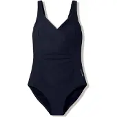 Speedo Shirred Swimsuit Dames - Badpak Dames met Uitneembare Cups - Zwempak Dames met Plooien - Badpak Dames met Verstelbare Bandjes - Zwart - 42