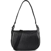 Mandarina Duck Leren schoudertas Mellow Leather Hunting Bag Nero zwart