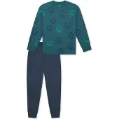 Schiesser Nachtkledij ' Nightwear ' donkerblauw / donkergroen