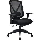 Hjh OFFICE Bureaustoel / draaistoel Mirou met netrugleuning / stoffen zitting, zwart,