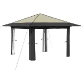 vidaXL Gazebo zonder zijwanden, 3,3 x 3,3 m, crème en antraciet