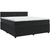 vidaXL Boxspringbed met matras Zwart 180 x 200 cm Fluweel