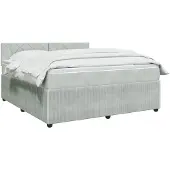 vidaXL Boxspringbed met matras, lichtgrijs, 160 x 200 cm, fluweel