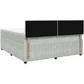vidaXL Boxspringbed met matras Lichtgrijs 180 x 200 cm Fluweel