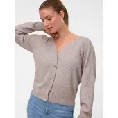 Vero Moda Gebreid vest 'VMDoffy' taupe