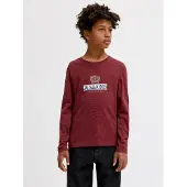 Jack & Jones Junior Shirt 'JORFrederiksberg' purper / zwart / wit