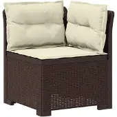 vidaXL 4-Zitter Tuin Sofa met Kussens Rattan Look PP Bruin